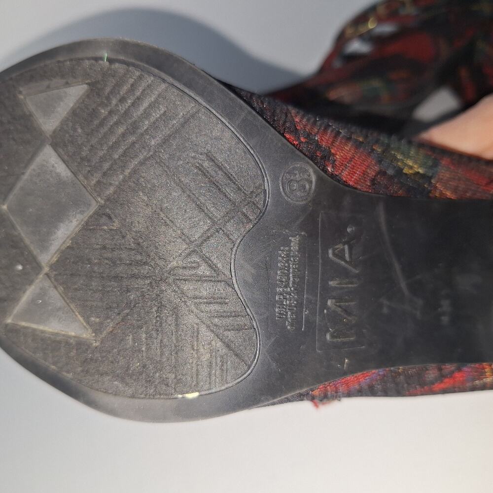 Y2K MIA Scarlett Plaid Mary Jane Heels Triple Strap Tartan Round Toe Size 8.5 - Picture 10 of 13